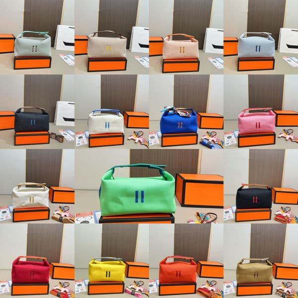 TOP 10A Advanced Cosmetic Bags Designer canvas bag waterproof large capacity makeup bag Cosmetics Portable storage bag Going out carry-on toiletry bag Gift box