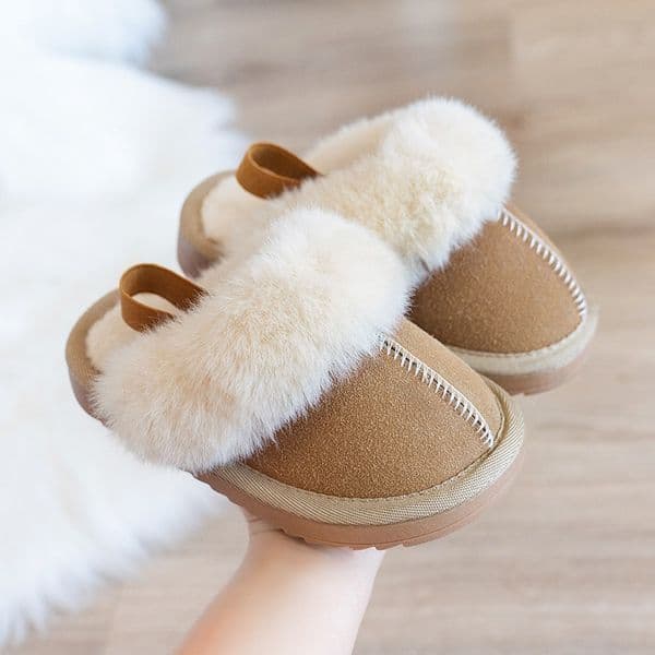 Kids Slippers Toddler Children Winter Fur Slippers Girl Boy Walkfashion Infant Plush Slippers Slides Winter Warm Cotton Shoes Sizes 23 - 36 W01057