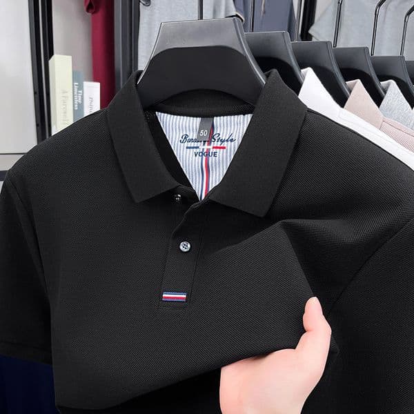 New Mens Designer T Shirt Turndown Collar Half Sleeve Light Luxury Trendy Brand Embroidered Tops Mens Short Sleeve POLO Shirt Tshirt Black Designer Hoodie