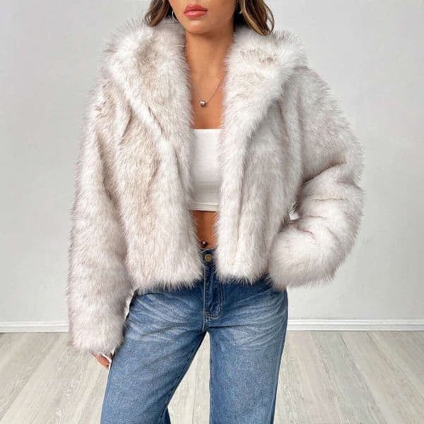 Highend Pointed Short Thickened Furry Faux Dyed Fox Fur Coat for Women Autumn Winter New Style