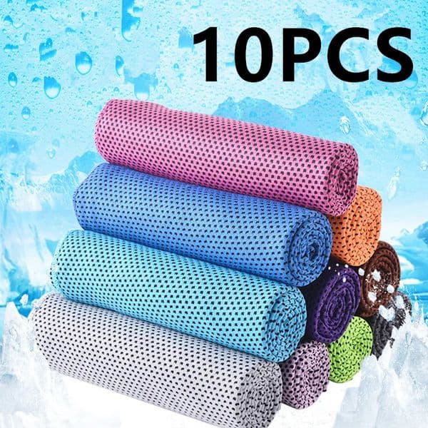 10PCS Cooling Towel Ice for Neck Workout Microfiber Soft Breathable Chilly Sports Yoga Gym Outdoor 251013