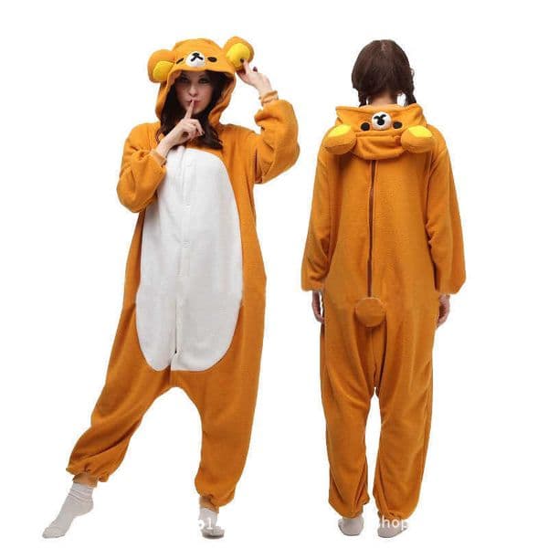 2026 Onesie Comfortable Bear Cartoon Animal One Piece Sleepwear For Couples perfume cologne Fall/Winter Home Use Halloween Cross Border Rilakkuma L251014 Free S