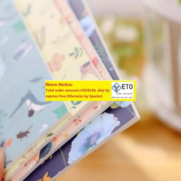 wholesale 4PCS/Set Kawaii Cute Flowers Birds Animal Notebook Painting of Diary Book Journal Record Office School Supplies ZZ