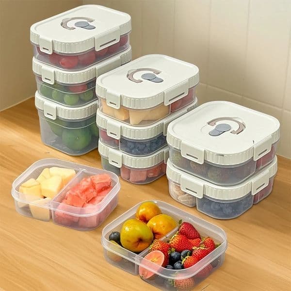 WORTHBUY Portable Plastic Divided Lunch Box For Kids Student School Picnic Fruit Bento Sealed Contianer Microwave Safe 251013