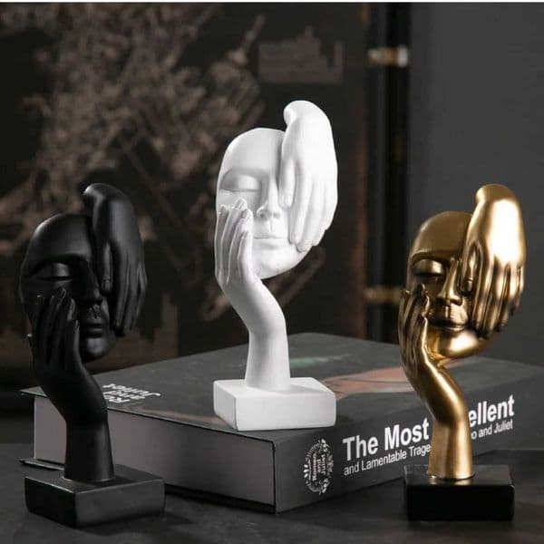 Resin Abstract Statue Desktop Ornaments Sculpture Figurines Face Character Nordic Light Luxury Art Crafts Office Home Decor M251014