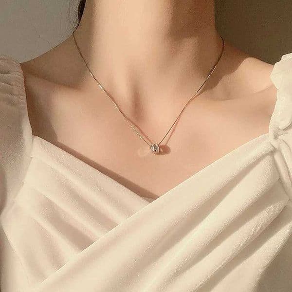 925 Sterling Silver Necklaces Women Fine Jewelry Wedding Accessories Geometric pipe Pendant Beads Necklace WholesaleT251014