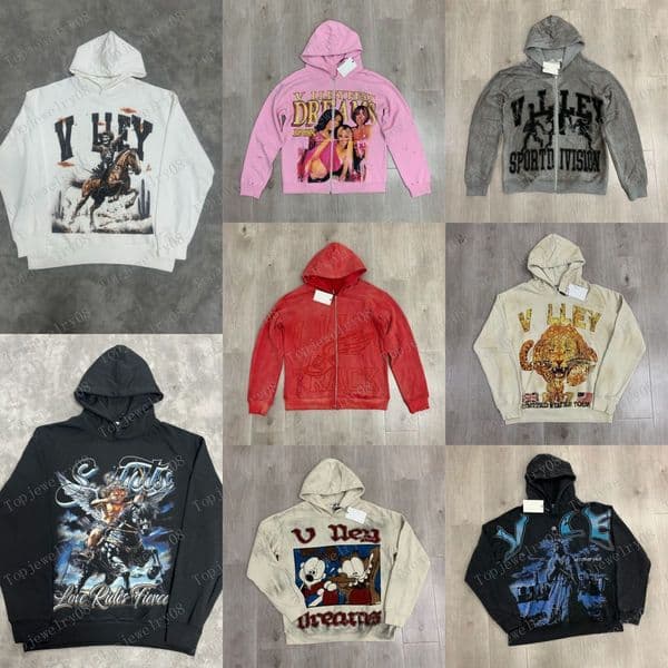 Mens Vale Hoodies Harajuku Washing Trend Sweatshirts Casual Valley Streetwear Heavy Water Oversized Hoodie Tracksuit High Quality Fashion Clothing