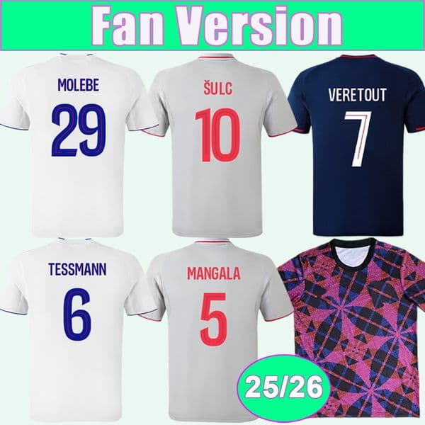 25 26 MATA TAGLIAFICO Mens Soccer Jerseys CHERKI CAQUERET TOLISSO DIOMANDE ALVERO Home Away 3rd Football Shirt Short Sleeve Uniforms