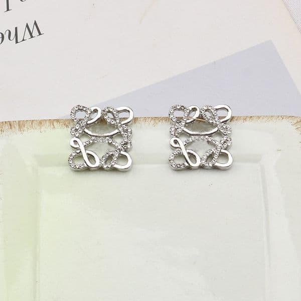 20style Designers Geometric Irregular Diamond-Encrusted Stud Earrings Famous Women Crystal Rhinestone Metal Earring Wedding Party Jewerlry