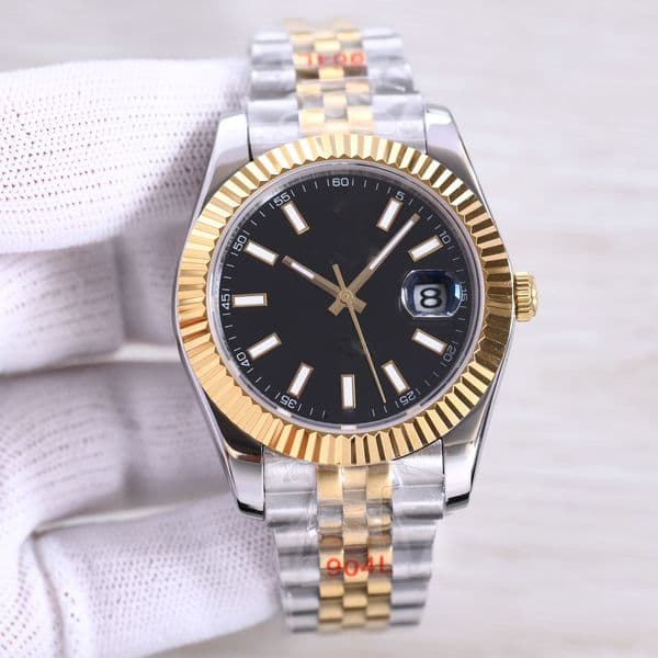 Date Just Designer Mens Watch High Quality 2813 Automatic Mechanical Movement Wristwatch 41mm Dial Gold Tooth Ring Jubilee Chain Watch