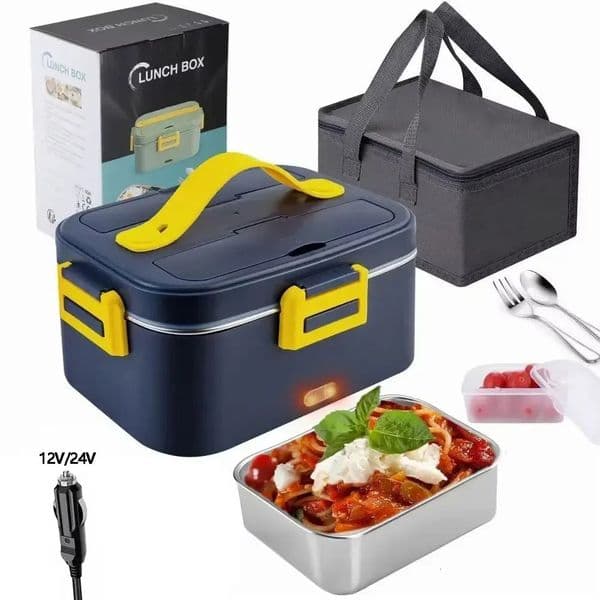 18L Food Heater 3 in1 Portable Leakproof Heated Lunch Box 75W Electric for Car Truck Office with Insulated Carry Bag 251013BJ