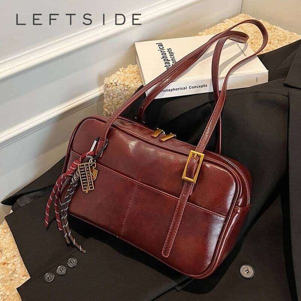 LEFTSIDE Small PU Leather Underarm Bags For Women Winter Y2k New Trend Fashion Shoulder Tote Bag Handbags And Purses Suotong251013 251013