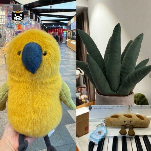 Toys UK jellyscat Plush Toy Same Style Jelly Parrot Plush Toy Plant Aloe Vera Plush Toy Baguette Pendant