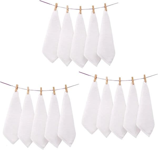 21PCS Towel Cotton White Superior el Quality Soft Face Hand 25X25cm 251013BJ