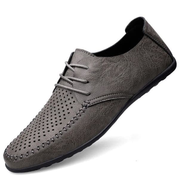 Summer Hollow Out Leather Shoes Men Italian Casual Handmade Moccasins Breathable Boat Zapatos Hombre 251014