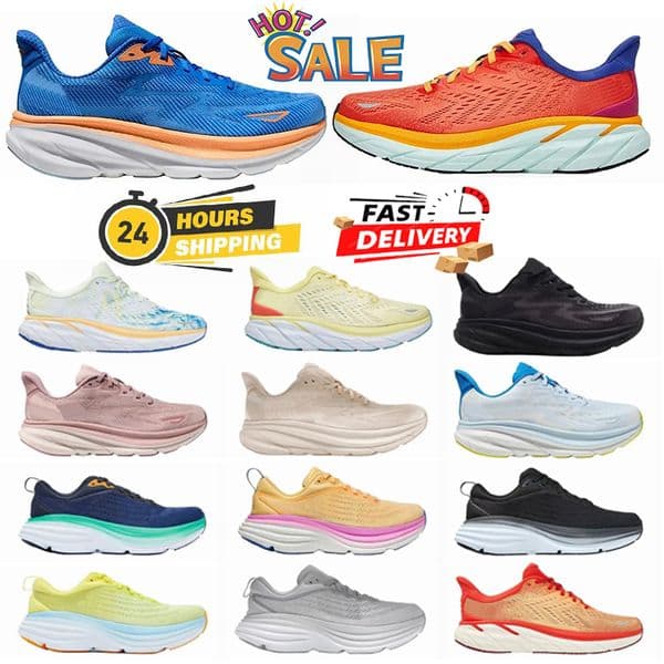 designer shoes clifton 9 bondi 8 running shoes for men women outdoor sneakers triple black white pink harbor mist olive haze womens sports trainers