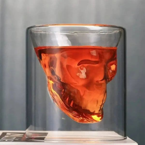 24 Pcs Double Wall Skull Head Crystal Whiskey S Cup Vodka Drinking Bar Club Beer Wine Glass Bottle Creative Teacup Juice Mug 251013BJ