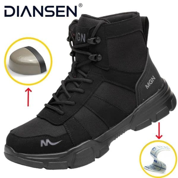 Work Safety Shoes Men CE Certified Steel Toe Safety Shoes Non Slip Lightweight Steel Toe AntiSlip Womens Protection Work Boots 251011
