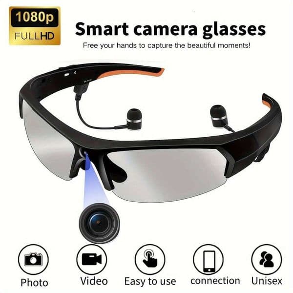 1Pc Hd1080p Listening Camera Fashion Wearable Smart Perfect Gift For Cycling, Entertainment, Shooting, Built-In 64Gb Storage Card, Entertainment Gear, Outdoor