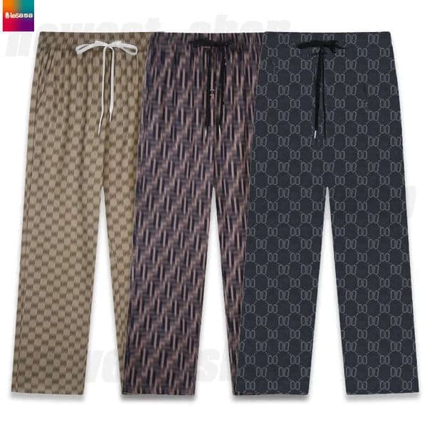 Autumn mens pants designer khaki sweatpants joggers Jacquard drawstring straight leg Pant Double letters casual Trousers