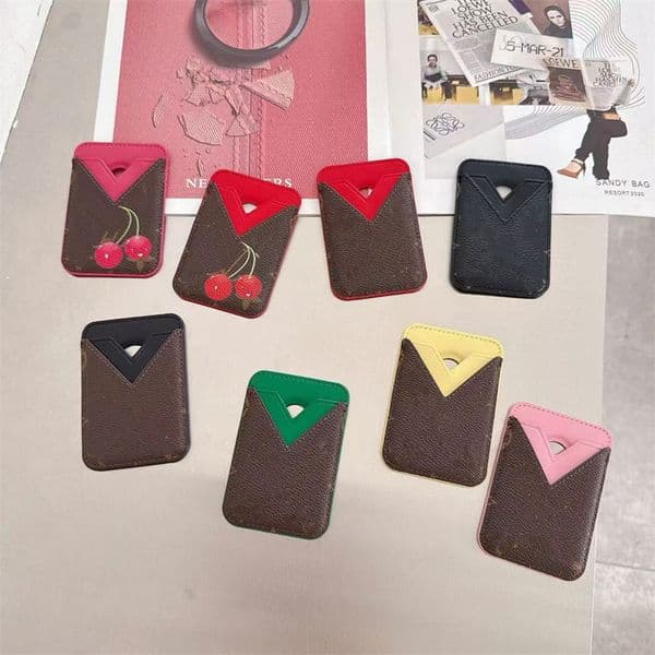 Magnetic Luxury Leather card bag, designer wallet, men's and women's phone back case, magnetic cardtransportation credit shopping card, suitable for Apple series phones