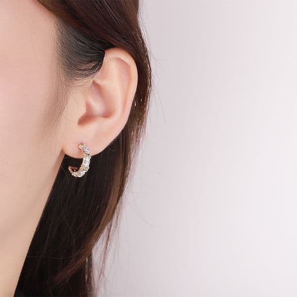 Luxury Moissanite earrings ring necklace S925 Sterling Silver Two-Tone Cross Ring Women's Pendant Necklace Earring Set Jewelry Free Shipping