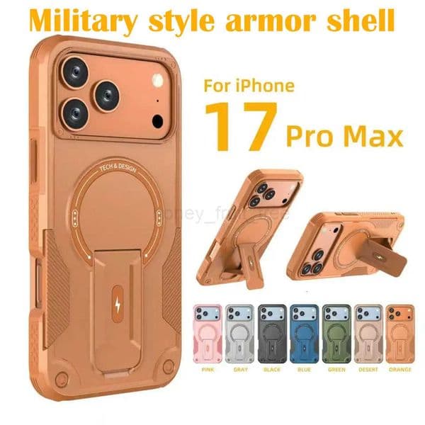 ARMor shell Stand Invisible Hard Antifall Phone Case For iPhone17 Max 16E 15 14 13 12 Pro Plus style Cover 26L0422