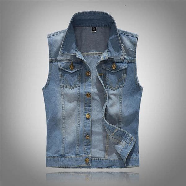 Autumn Mens Denim Cotton Vests Casual Ripped Lapel Vintage Sleeveless Jacket Men Streetwear Jean Waistcoats Tops Clothing 6XL 251013