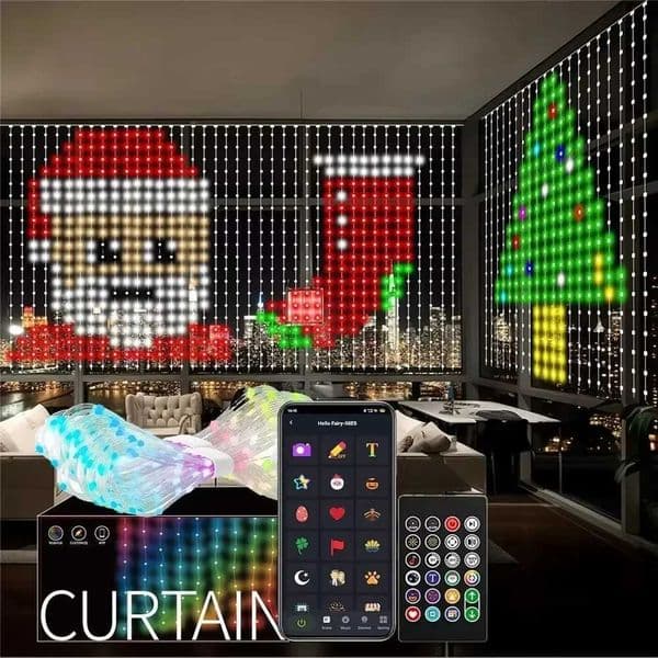 800 LED RGB Smart Curtain Lights with MusicApp Controls and RemoteLED Party Lights for WeddingValentines DayBirthday X251015
