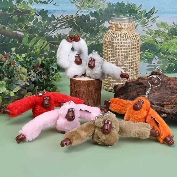 Cute Plush Monkey Keychain Gorilla Backpack Pendant Long Arm Animal Bag Pendants Key Ring Decoration Adult Child Birthday GiftsXJ251015