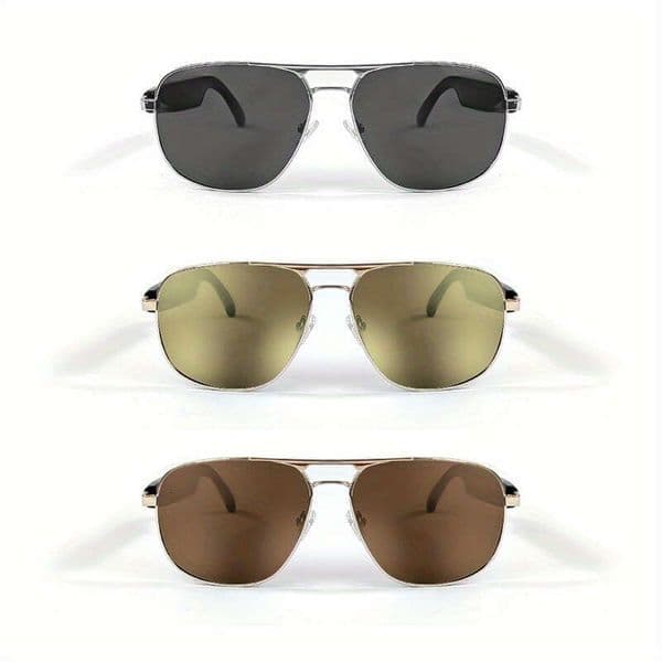 Smart Audio With Polarized Anti-Blue Light Lens, PC Frame Glass Material, Sports Style Fishing Voice Assist, Music, Calls, Photo Taking Magnetic Charging