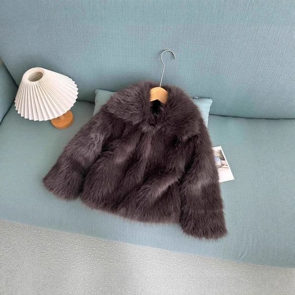Girls Fox Fur Coat Little Girl Middle and Older Childrens Coat Thickened Childrens Autumn and Winter Clothes 251015