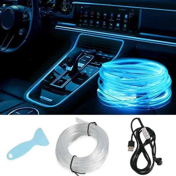 1235M Rgb Ambient Light USB Auto Console Air Outlet Car Interior Wiring Flexible Decoration Light Bar Neon Led Strip Light X251015