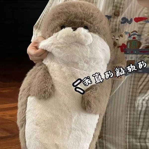 Kawaii Cartoon Sea Creature Sea Otter Plush Doll Pillow Blue Seal Sea Otter Stuffed Animal Birthday Gift For Boys And Girls W251015
