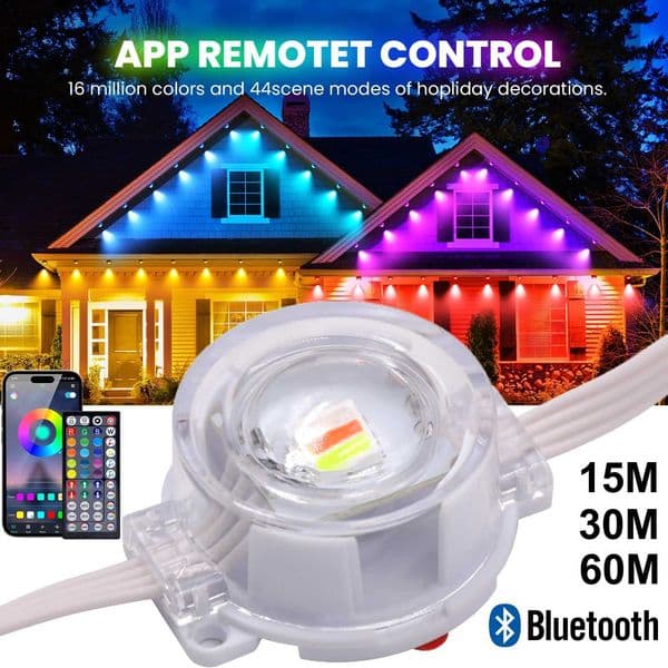 High Brightness Outdoor Eaves LED Light Kit IP67 Waterproof RGBCCT Led String With Bluetooth APP Control for Christmas Lighting X251015