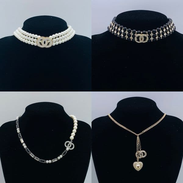Pearl Chain Designer Crystal Dia Necklaces Letter Pendant Choker Sweater Chains Women's Wedding Jewelry Love Gifts Never Fading Copper Material