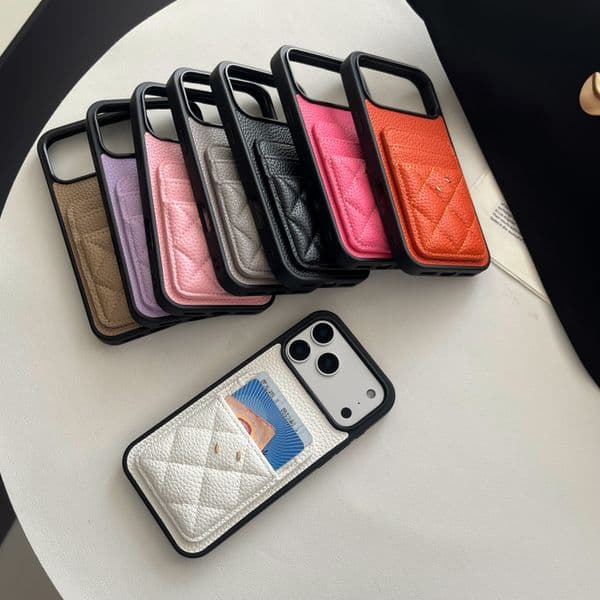 Designer Wallet Phone Case for iPhone 17 Pro Max 16 Pro Max 15 14 13 12 11 17 Air 16 Plus Phonecase Samsung s25 ultra s24 plus S23 s22 Case Card Holder Caviar Leather Case