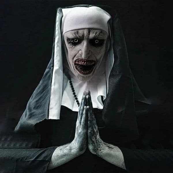 Nun Mask Scream Horror Ghost Face Headgear Scary Masquerade Mask Halloween Party Spoof Props Haunted House Cosplay Decoration 251010
