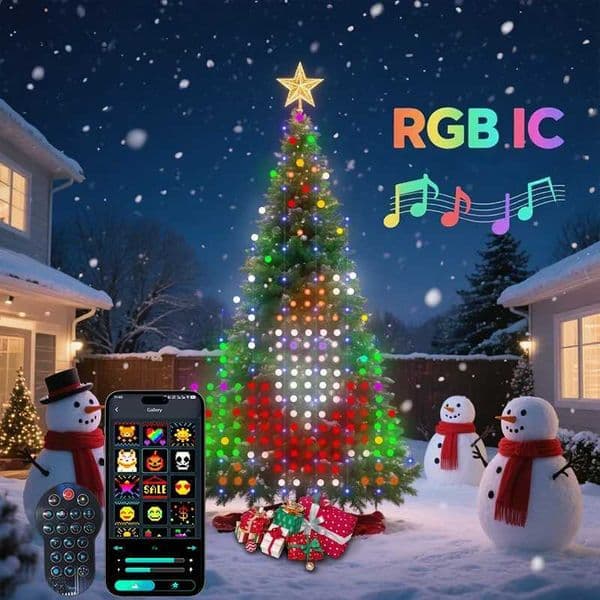 LED Christmas Tree Garland Light Fairy Lights Smart String Lights With Star Topper For Party Home Garden Christmas Tree Decor X251015