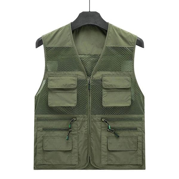 Summer Thin Mesh Vest Outdoor Sportsfor Jackets Bigsize Bomber Sleeveless Vest Casual Tactical Work Wear Camping Fishing Vests 251011