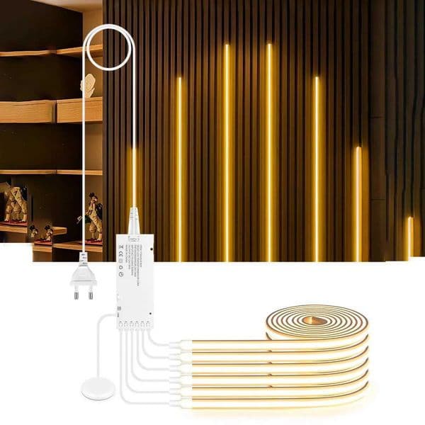 Embeddable Linear Neon COB Strip Light SelfAdhesive LED Tape Home TV Wall Wood Grain Grille Curtain Wall Embedded Ceiling Decor X251015