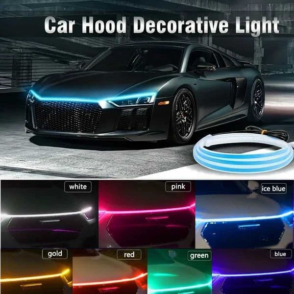 12M15M18M Car DRL Led Lights Strip For Hood Flexible Car Engine Cover Decoration Headlight Universal Daytime Running Lights X251015