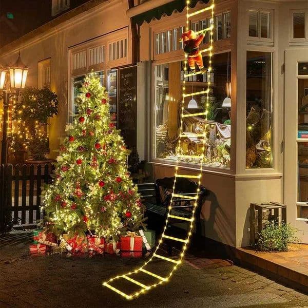 13M Santa Claus Climbing Ladder String Lights USB 8 Modes LED Lamp Christmas Decoration for Garden Cristmas Tree New Year Gift X251015