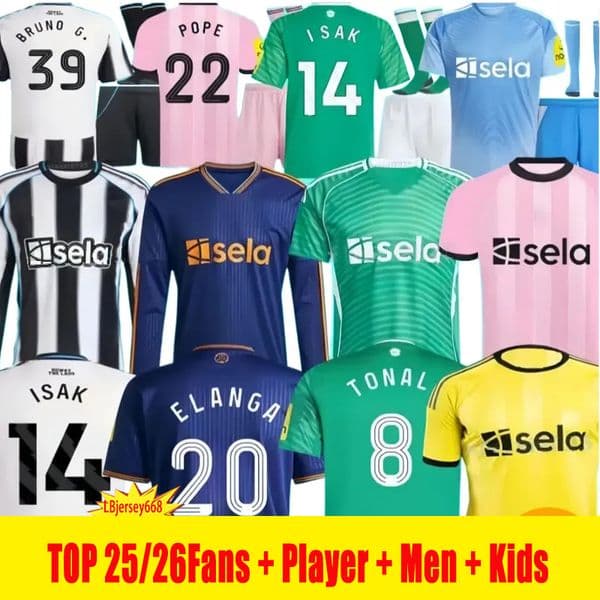 2025 TONALI NEWCASTL E soccer jerseys EKITIKE BLACK Kids 2026 BARNES BRUNO G. Gordon ISAK Football Shirt Home Away Botman 25 26 fans Player TRAINING PRE MATCH