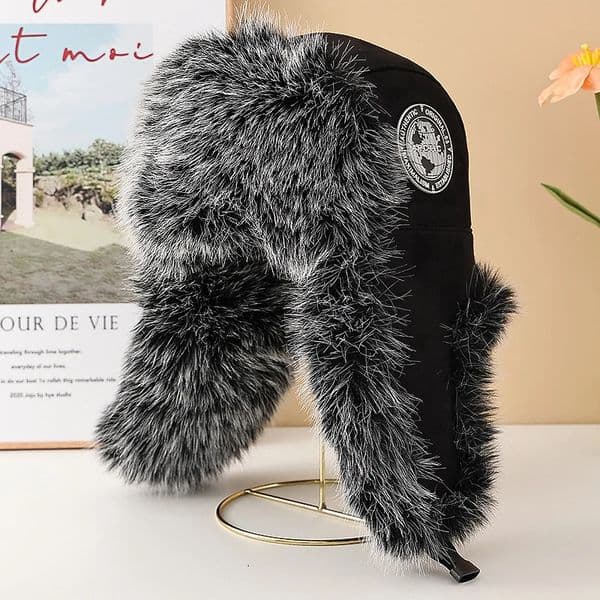 2025 Mens 100 Natural Fox Fur Bomber Hats Winter Russian Man Warm Faux Fox Fur Hat Male Fur Caps Russian Hats 251011