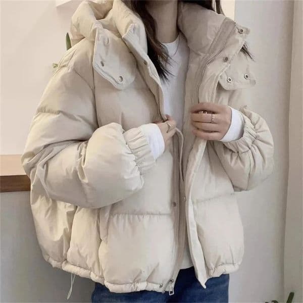 Women Korean Cotton Parkas Hooded Winter Oversize Coat Thick Warm Loose Puffer Jacket Female Solid Fashion Zipper Outwear i251015