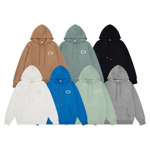 Letters Embroidered Hooded Sweatshirt men Autumn Winter Long Sleeve Cotton Thick Top Vintage Style Pullover