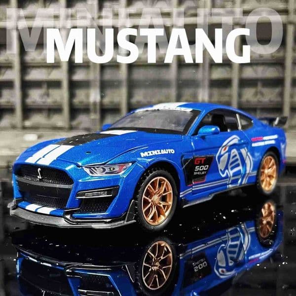 1:32 Ford Mustang GT500 Alloy Car Diecast Metal Model Sound Light Desktop Collection Decorative Gifts Boys Display Ornament M251016