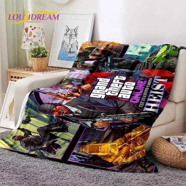 GTA Game Gamer Soft Flannel Blanket for Beds Bedroom Sofa PicnicThrow Blanket for Cover Outdoors Leisure Gift W251016