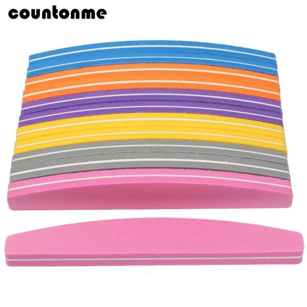 60Pcs Nail File Sponge 100180 Mix Color Nail Art Polisher Block Washable Double Side Nail Buffer For Finger Polish UV Gel File 251011